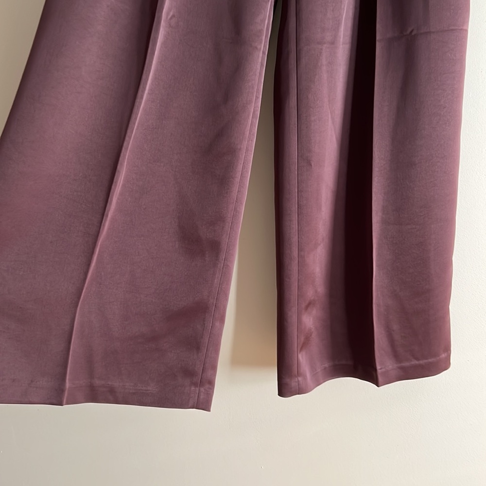 Simons Wide-Leg Pants in Deep Plum - Picture 3 of 12